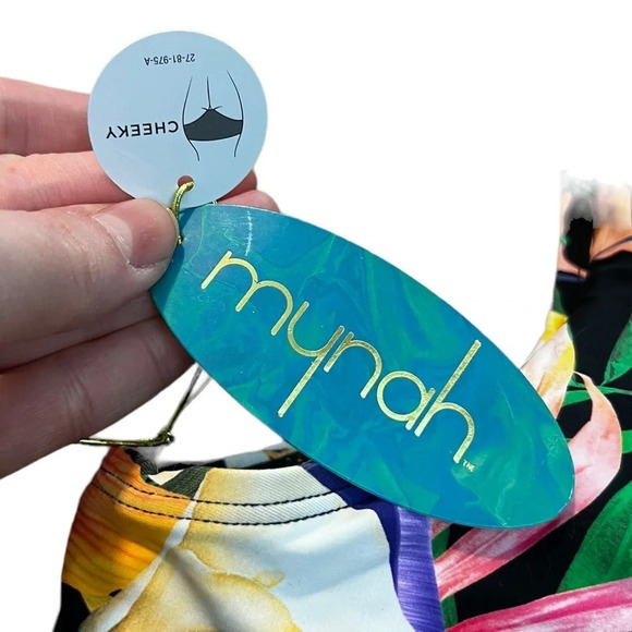 Mynah • Tropical One Shoulder 1 Piece Swimsuit - Picture 4 of 8